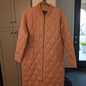 Everlane The ReNew Long Liner Coat - Blush Pink - Size L